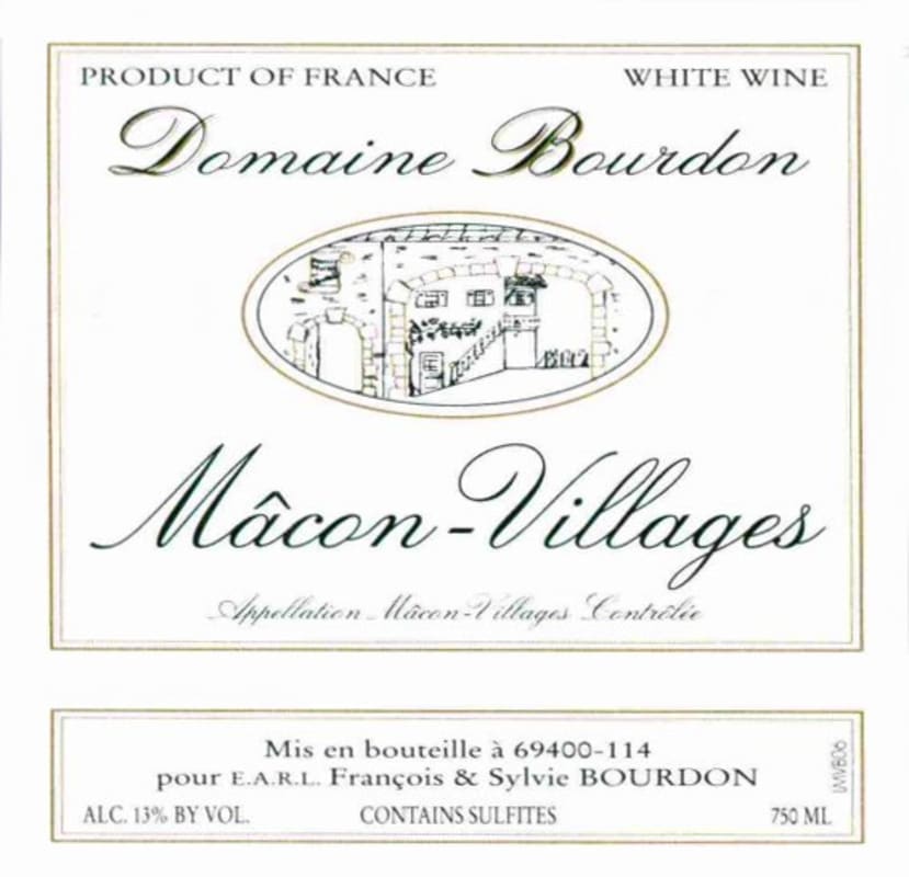 Domaine Bourdon Macon-Villages 2013 Front Label