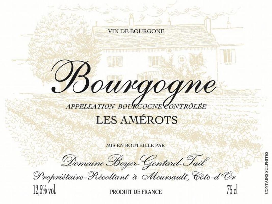 Domaine Boyer-Gontard Bourgogne Les Amerots 2010 Front Label