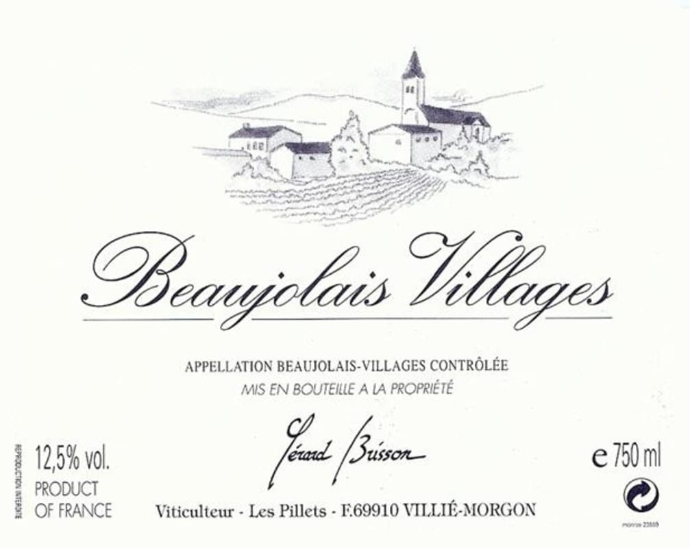 Domaine Brisson Beaujolais-Villages 2013 Front Label