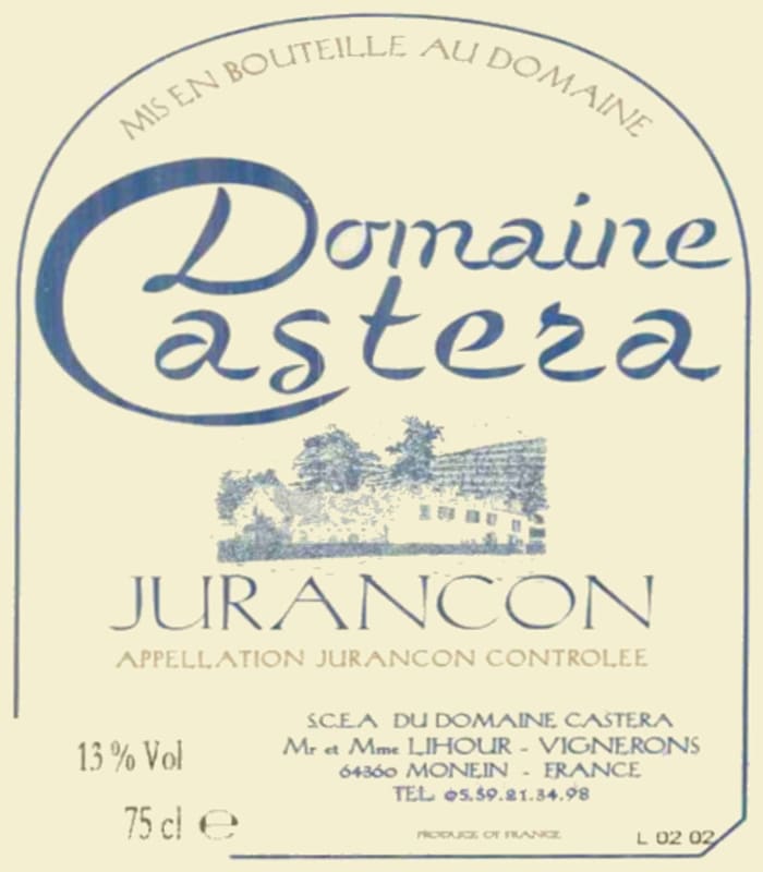 Domaine Castera Moelleux 2013 Front Label
