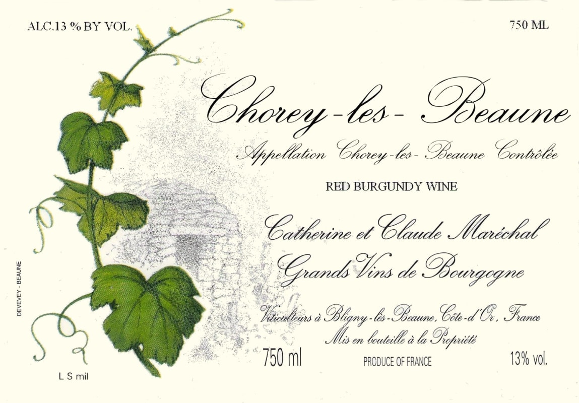 Domaine Catherine & Claude Marechal Chorey-les-Beaune 2013 Front Label