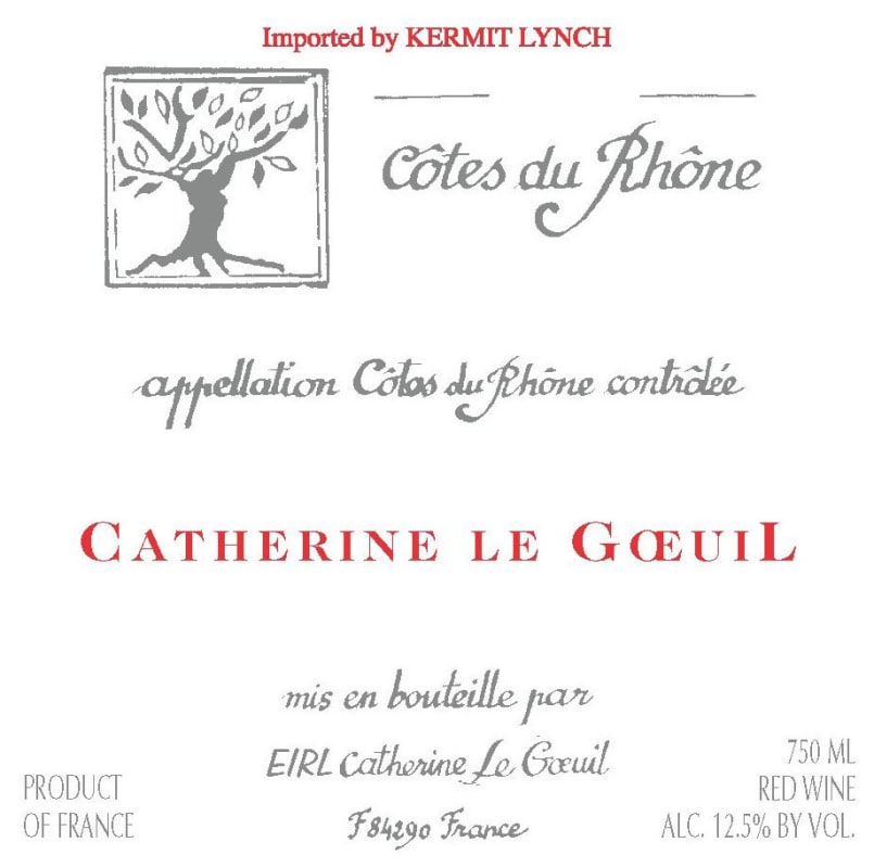 Domaine Catherine Le Goeuil Cotes du Rhone 2014 Front Label