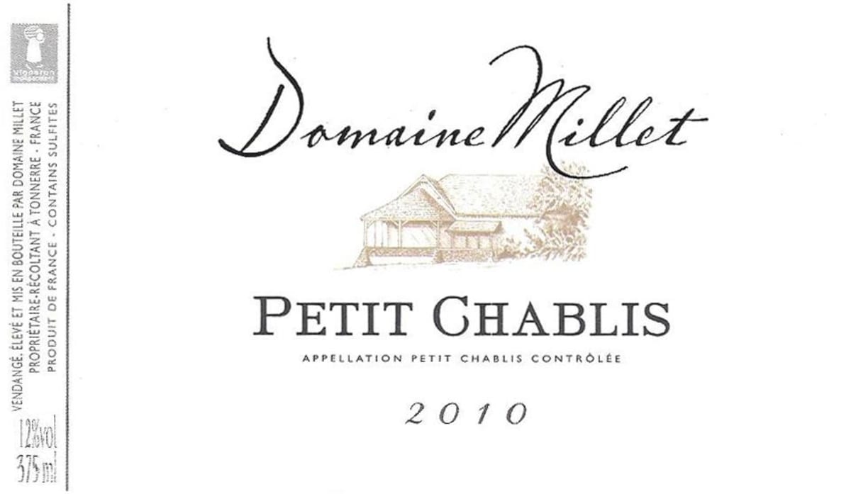 Domaine Chablis Millet Petit Chablis 2010 Front Label
