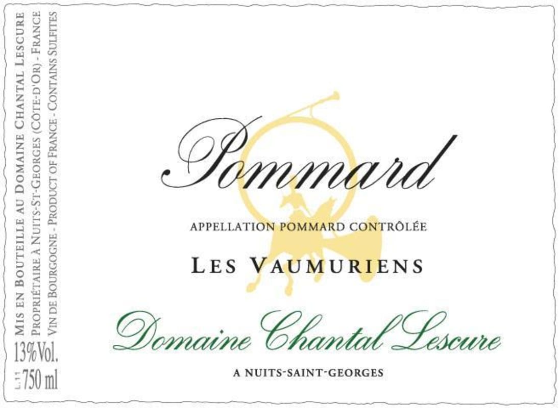 Dom. Chantal Lescure Pommard Les Vaumuriens 2012 Front Label