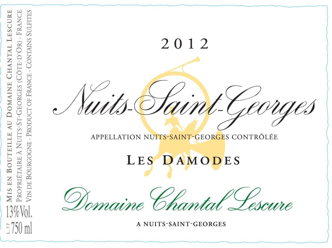Dom. Chantal Lescure Nuits-Saint-Georges Les Damodes 2012 Front Label