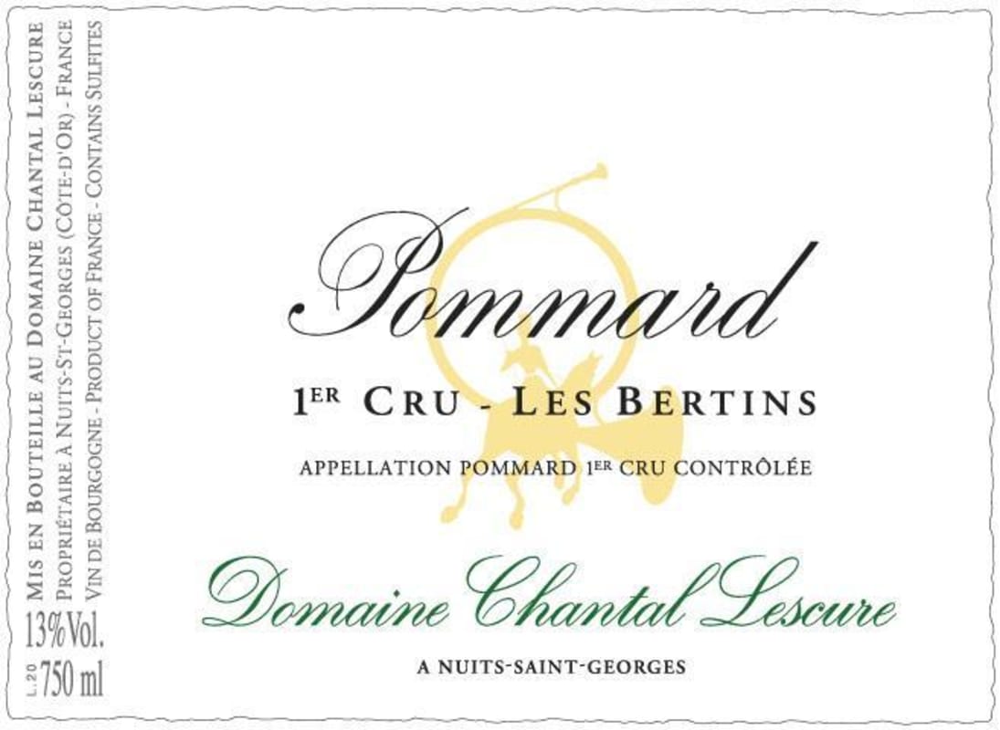 Dom. Chantal Lescure Pommard Les Bertins Premier CRU 2011 Front Label