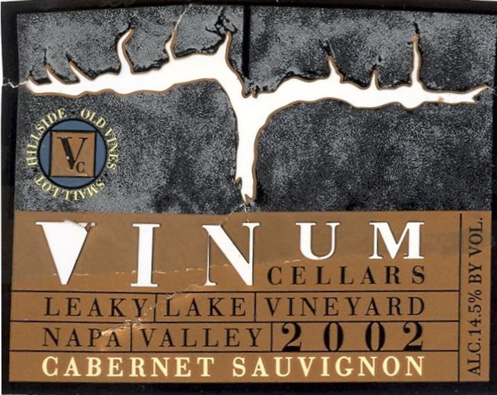Vinum Cellars Leaky Lake Vineyard Cabernet Sauvignon 2002 Front Label