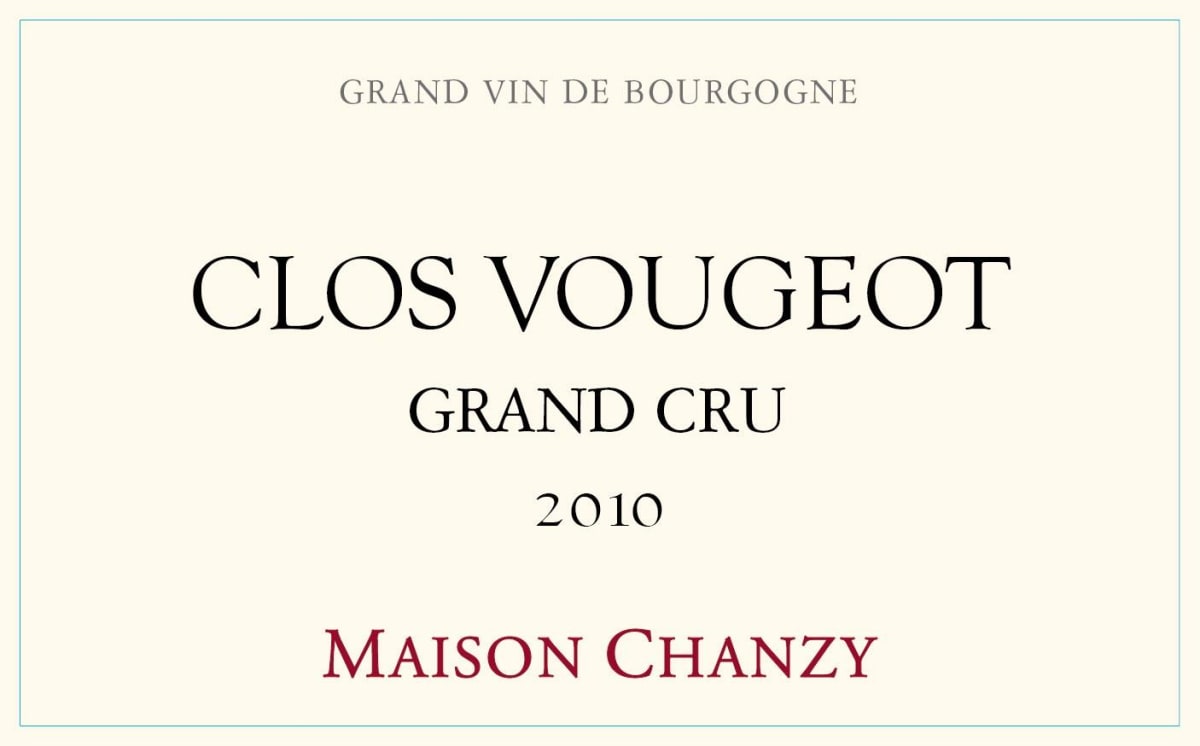 Maison Chanzy Clos de Vougeot Grand Cru 2010 Front Label