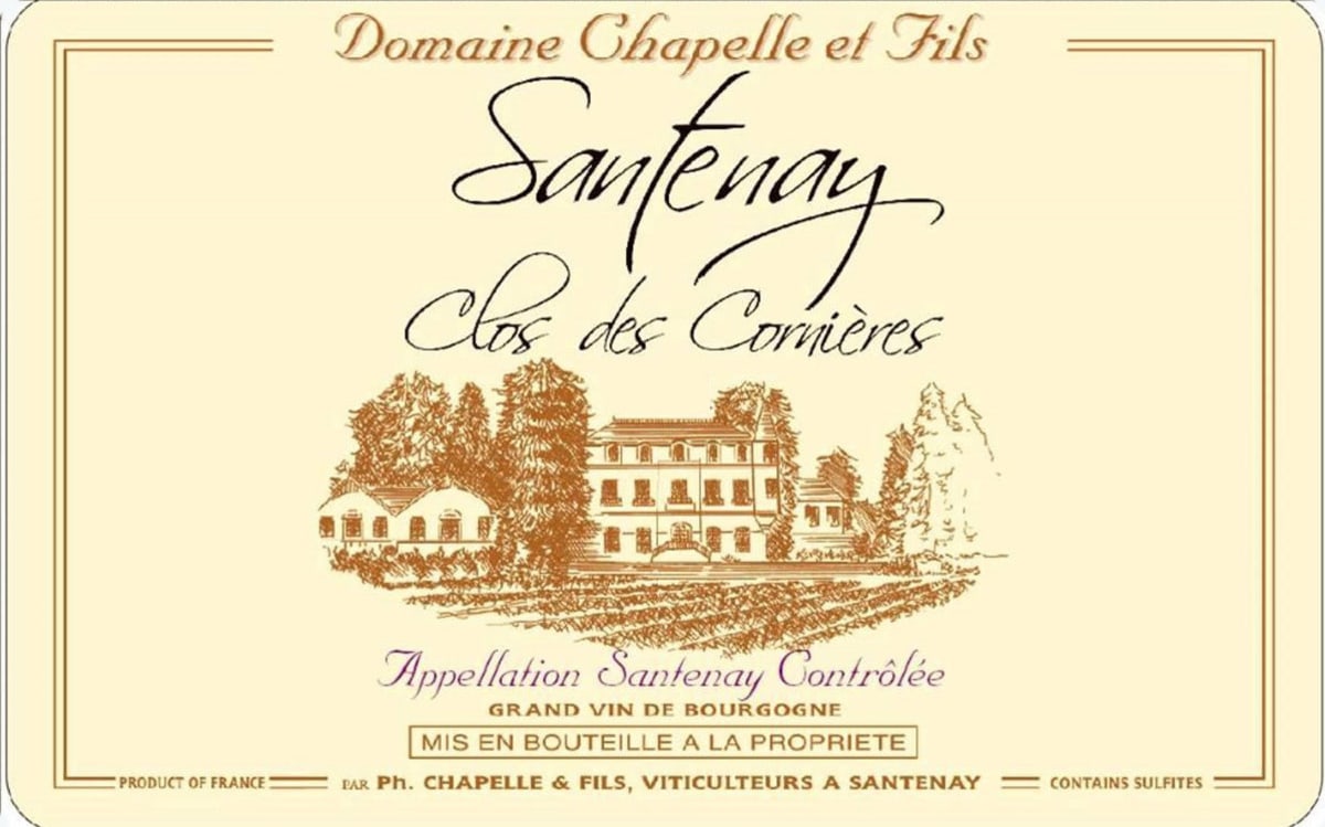 Domaine Chapelle Santenay Clos des Cornieres 2012 Front Label