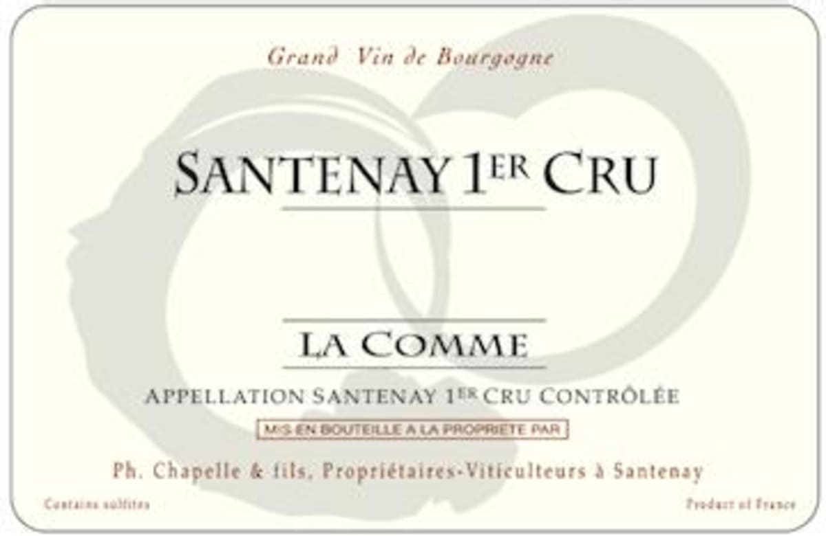 Domaine Chapelle Santenay La Comme Premier Cru 2009 Front Label