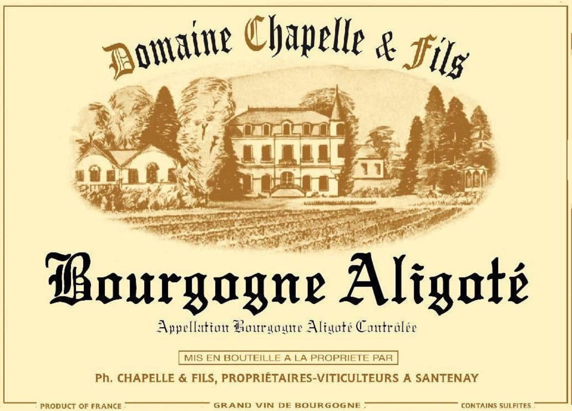 Domaine Chapelle Bourgogne Aligote 2015 Front Label
