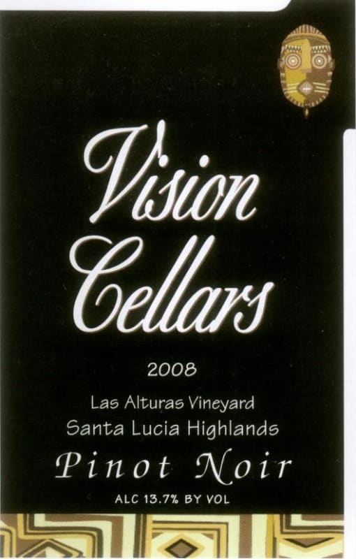 Vision Cellars Las Alturas Vineyard Pinot Noir 2008 Front Label