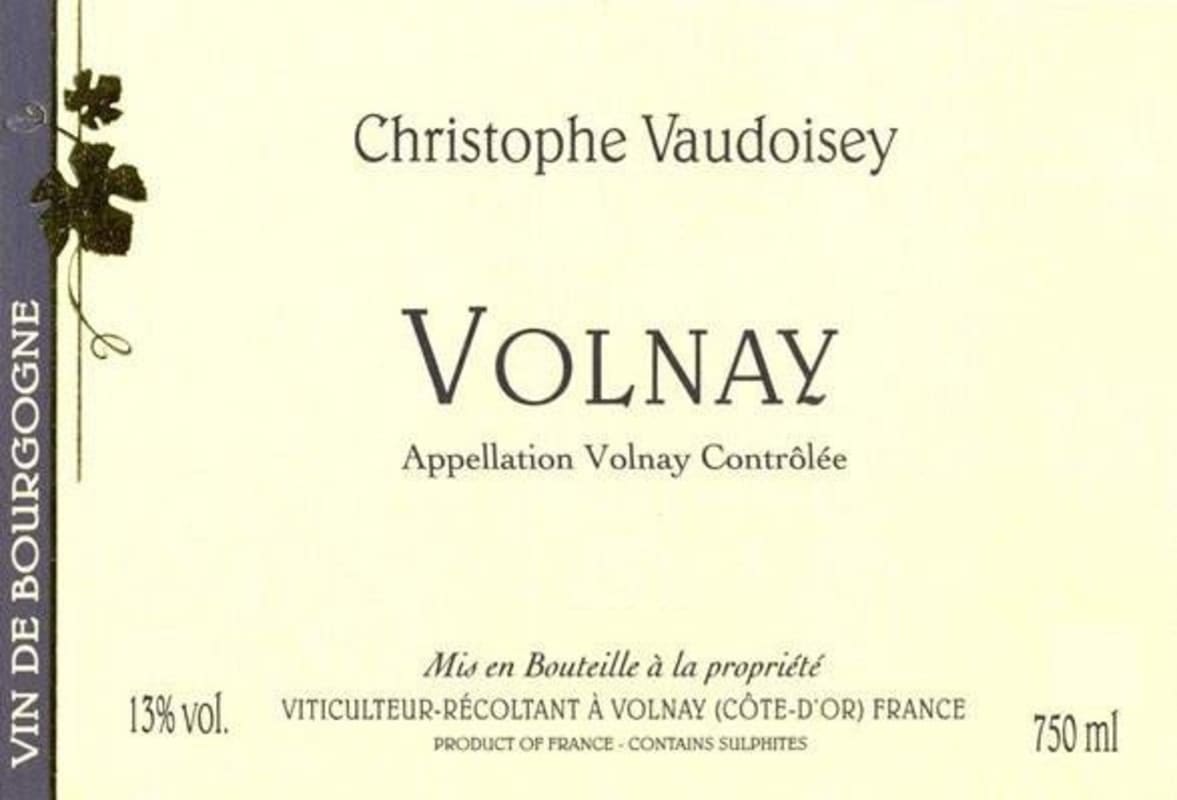 Domaine Christophe Vaudoisey Volnay 2012 Front Label