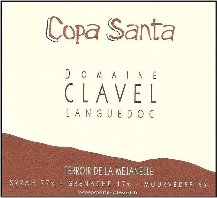Domaine Clavel La Mejanelle Copa Santa 2012 Front Label