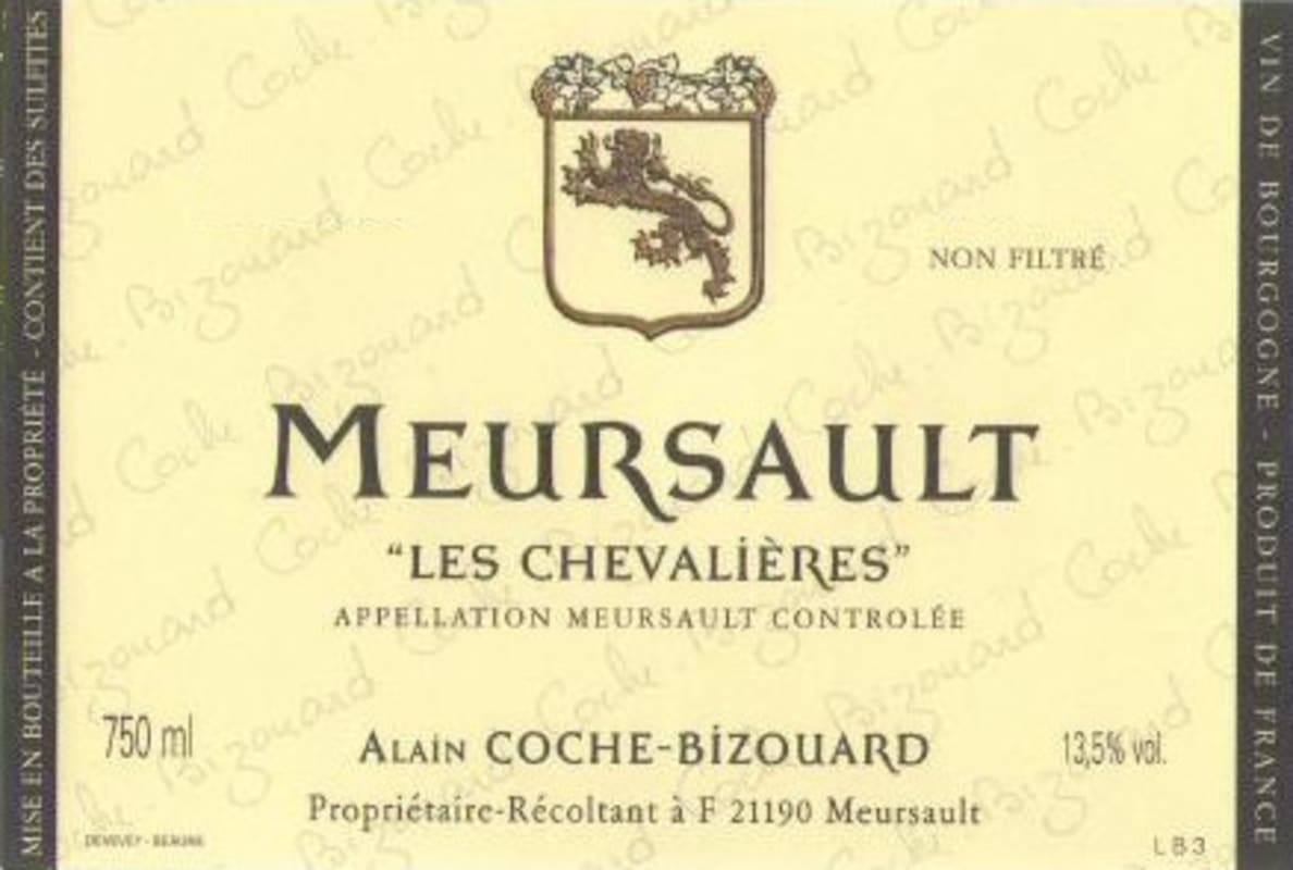 Domaine Coche-Bizouard Meursault Les Chevalieres 2012 Front Label