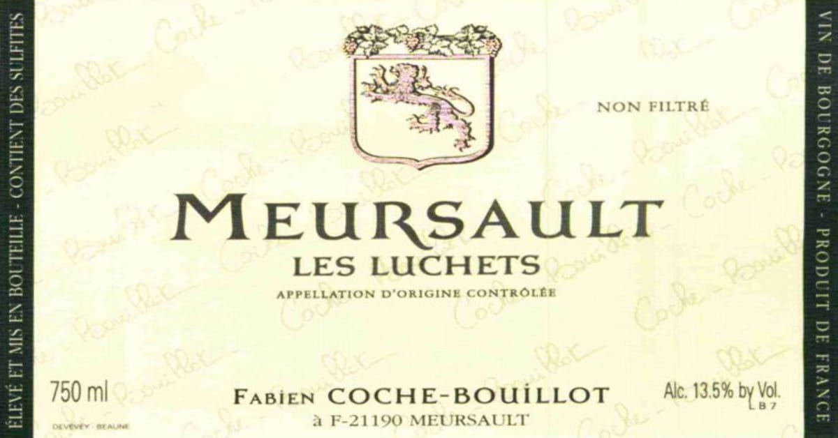Domaine Coche-Bizouard Meursault Les Luchets 2009 Front Label