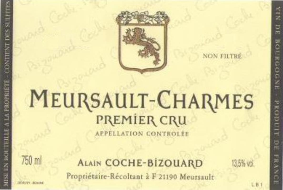 Domaine Coche-Bizouard Meursault Charmes Premier Cru 2012 Front Label
