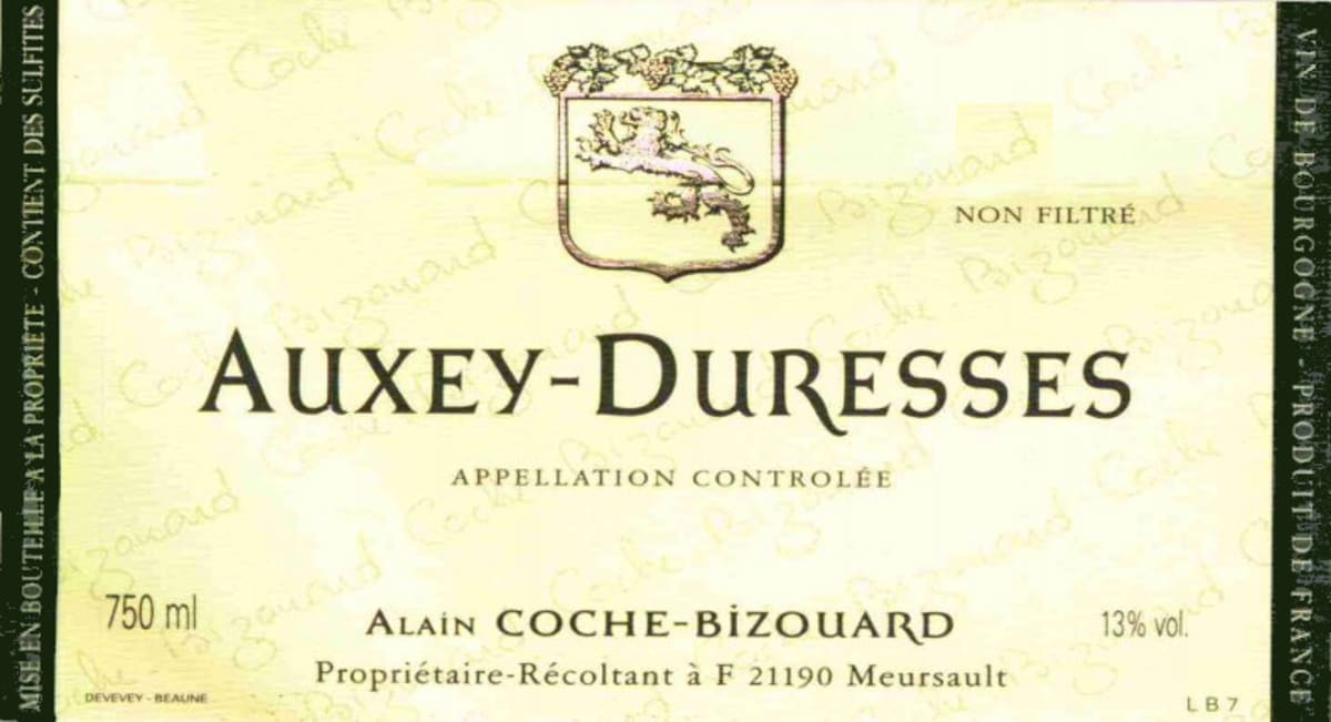 Domaine Coche-Bizouard Auxey-Duresses Blanc 2005 Front Label