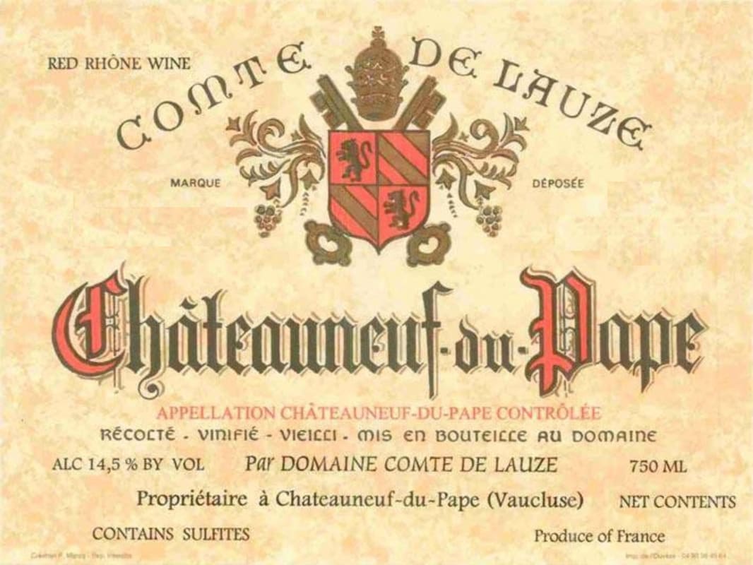 Domaine Comte De Lauze Cotes du Rhone 2014 Front Label