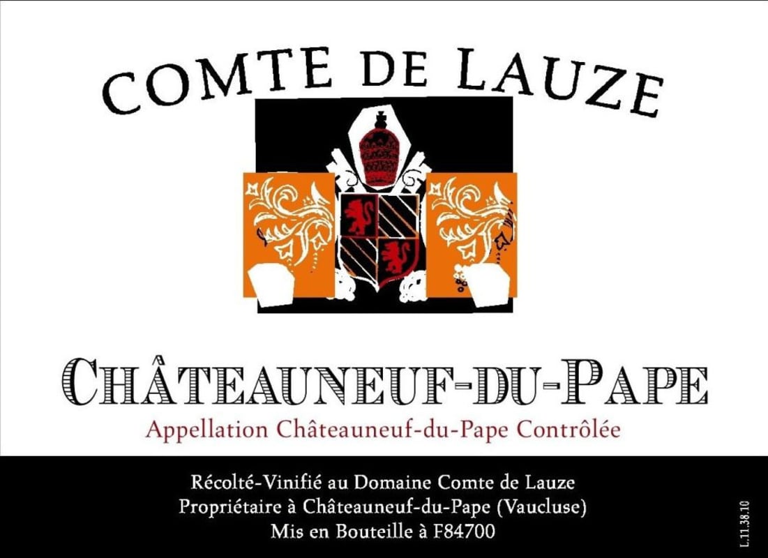 Domaine Comte De Lauze Chateauneuf-du-Pape Blanc 2012 Front Label