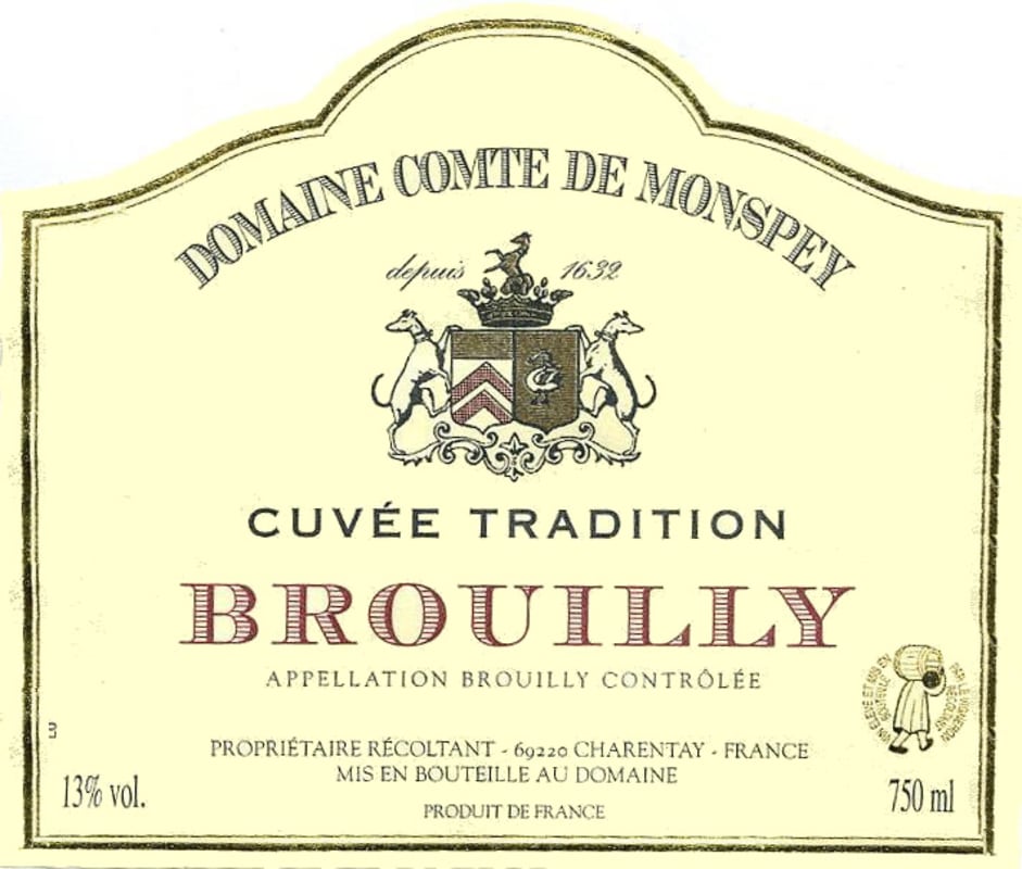 Domaine Comte De Monspey Brouilly 2004 Front Label