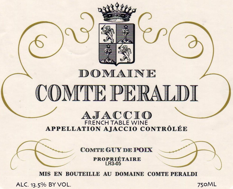 Domaine Comte Peraldi Ajaccio Clos du Cardinal Rouge 2006 Front Label