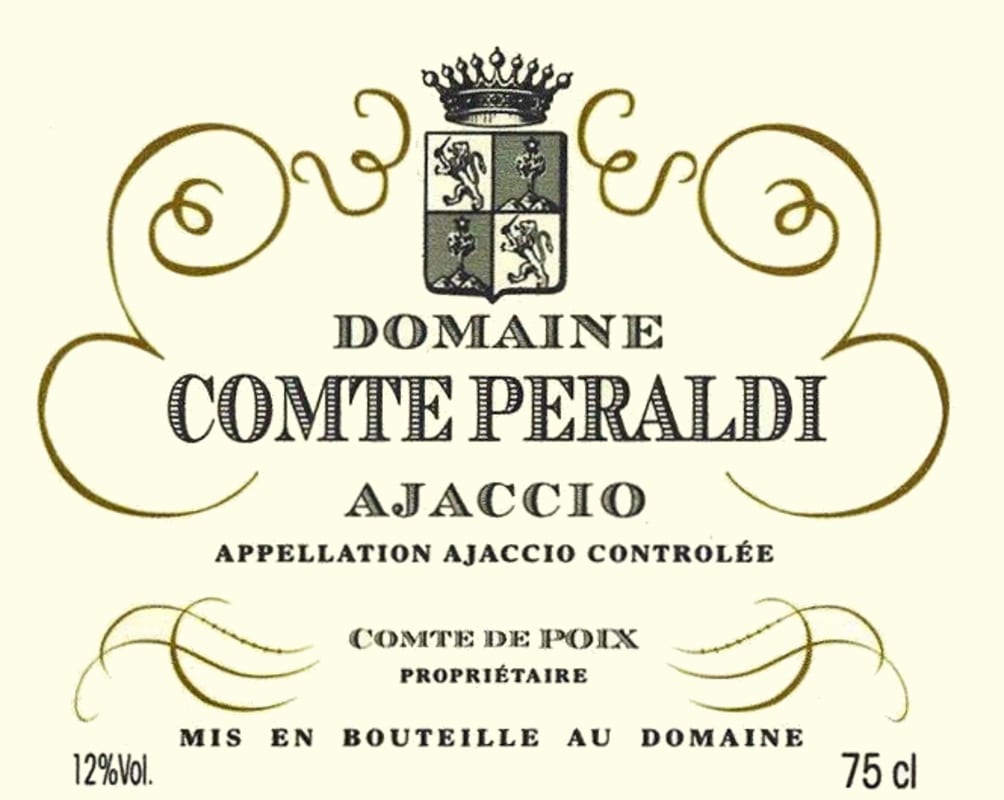 Domaine Comte Peraldi Ajaccio Vermentino 2015 Front Label