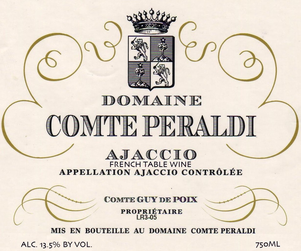 Domaine Comte Peraldi Ajaccio Rouge 2007 Front Label