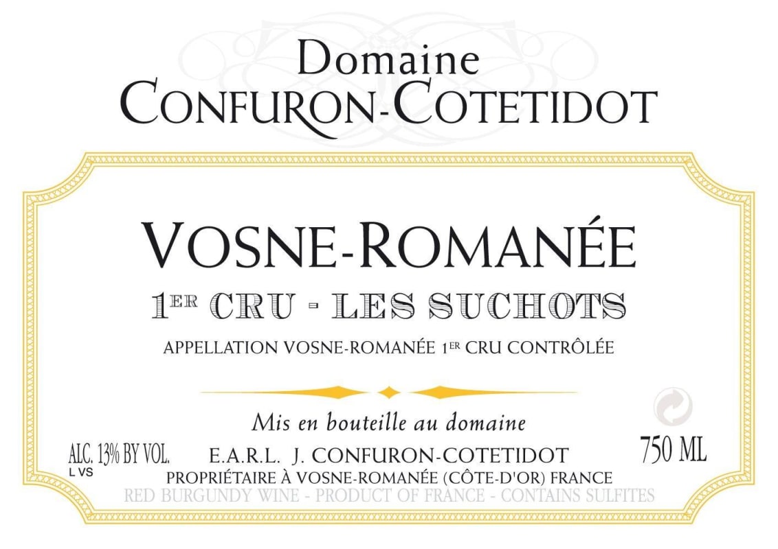 Domaine Confuron-Cotetidot Vosne-Romanee Les Suchots Premier Cru 2012 Front Label