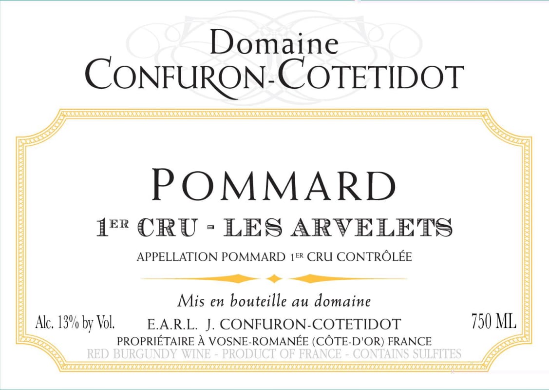 Domaine Confuron-Cotetidot Pommard Les Arvelets Premier Cru 2009 Front Label