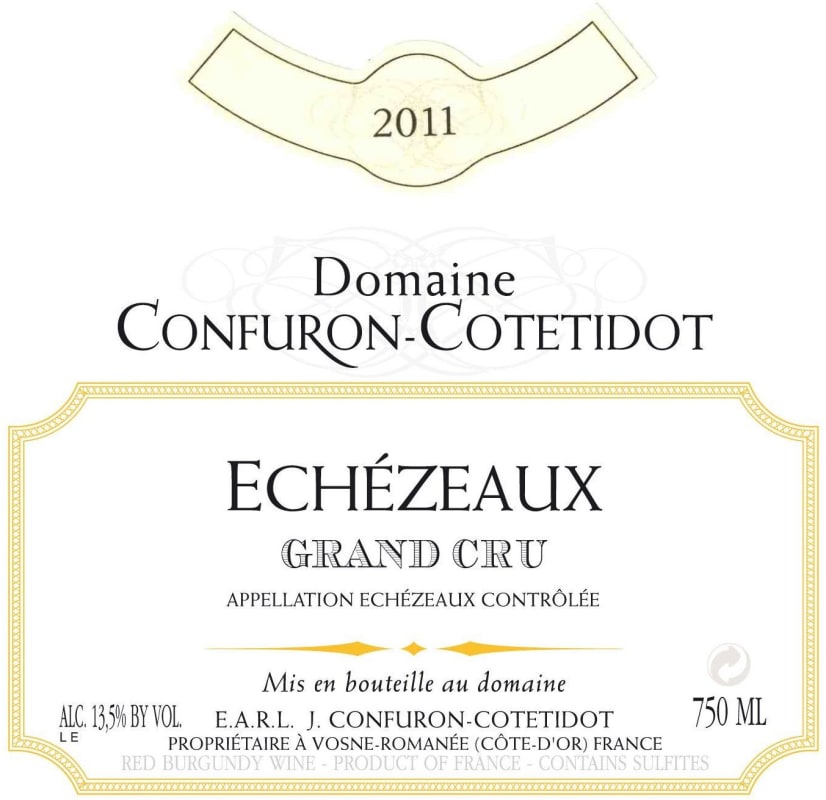 Domaine Confuron-Cotetidot Echezeaux Grand Cru 2011 Front Label
