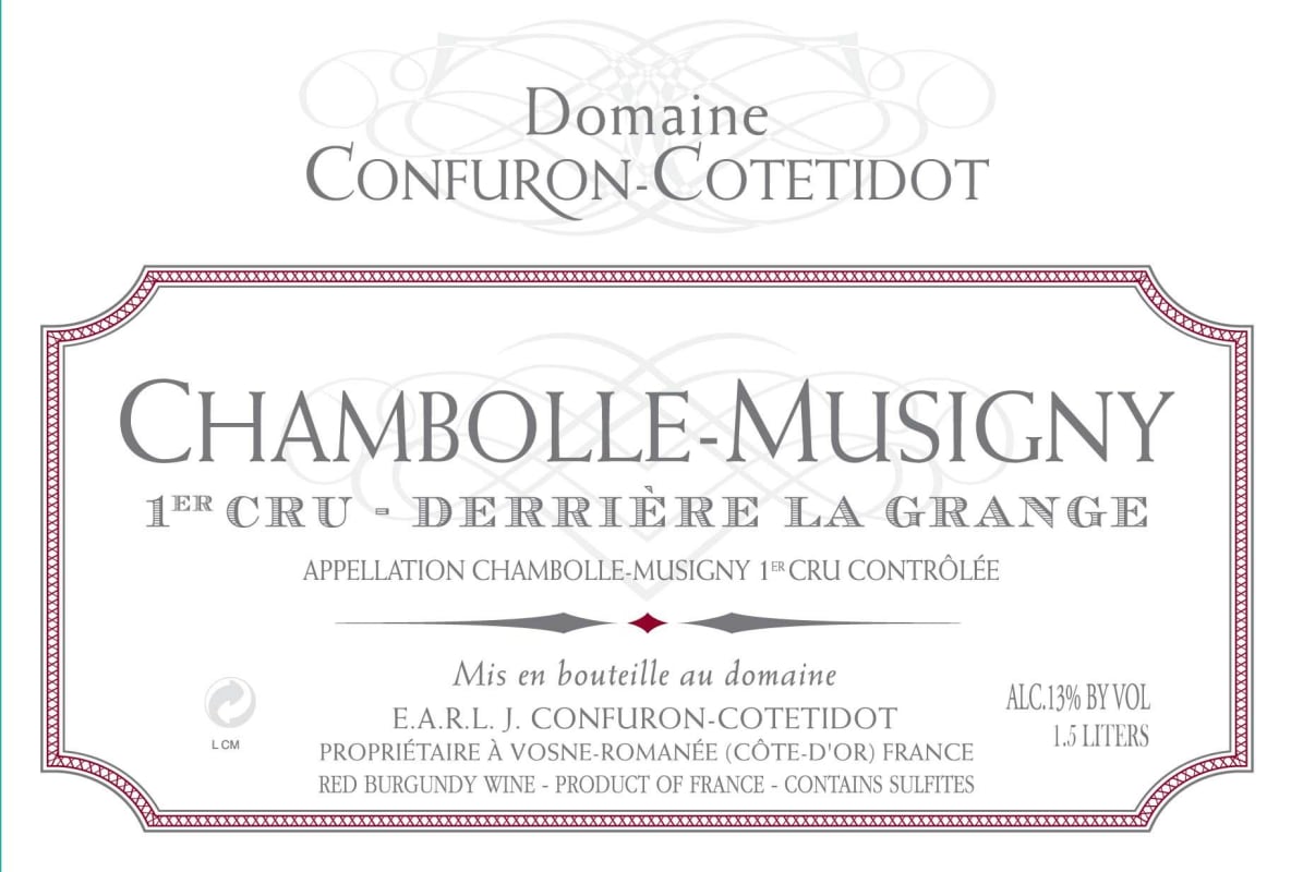 Domaine Confuron-Cotetidot Chambolle-Musigny Derriere la Grange Premier Cru 2009 Front Label