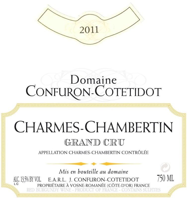 Domaine Confuron-Cotetidot Charmes-Chambertin Grand Cru 2011 Front Label