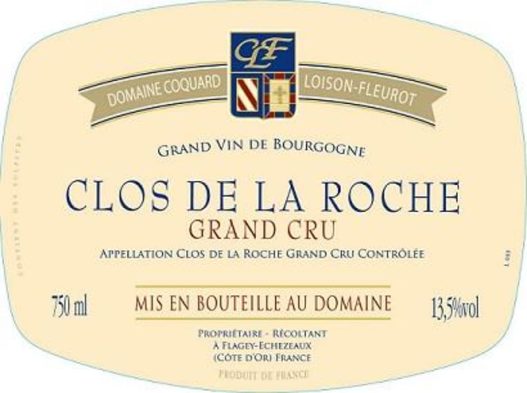 Domaine Coquard-Loison-Fleurot Clos de la Roche Grand Cru 2014 Front Label