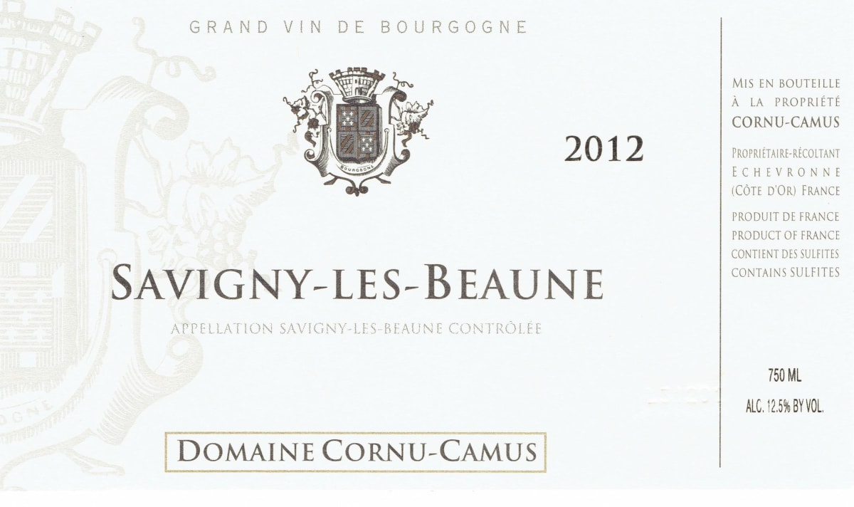 Domaine Cornu-Camus Savigny-les-Beaune 2012 Front Label
