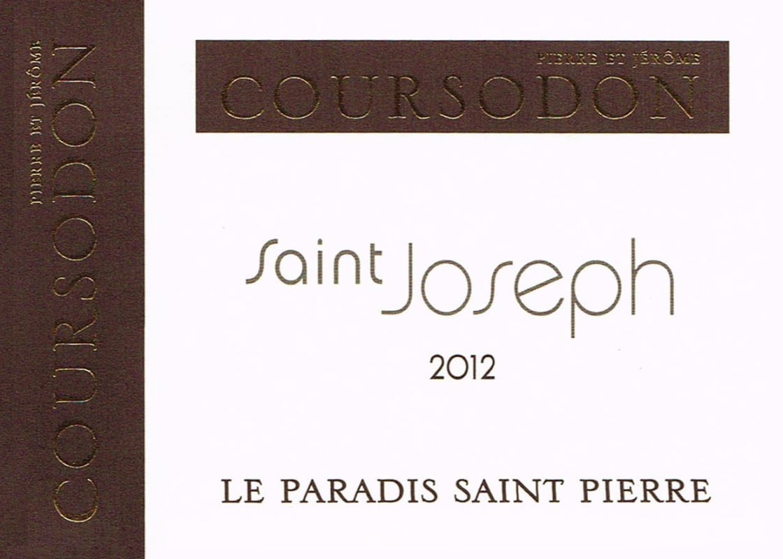 Domaine Coursodon Saint-Joseph Le Paradis Saint Pierre Blanc 2012 Front Label