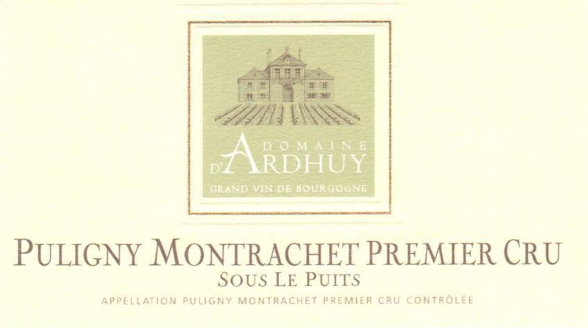 Domaine d'Ardhuy Puligny Montrachet Sous le Puits Premier Cru 2011 Front Label
