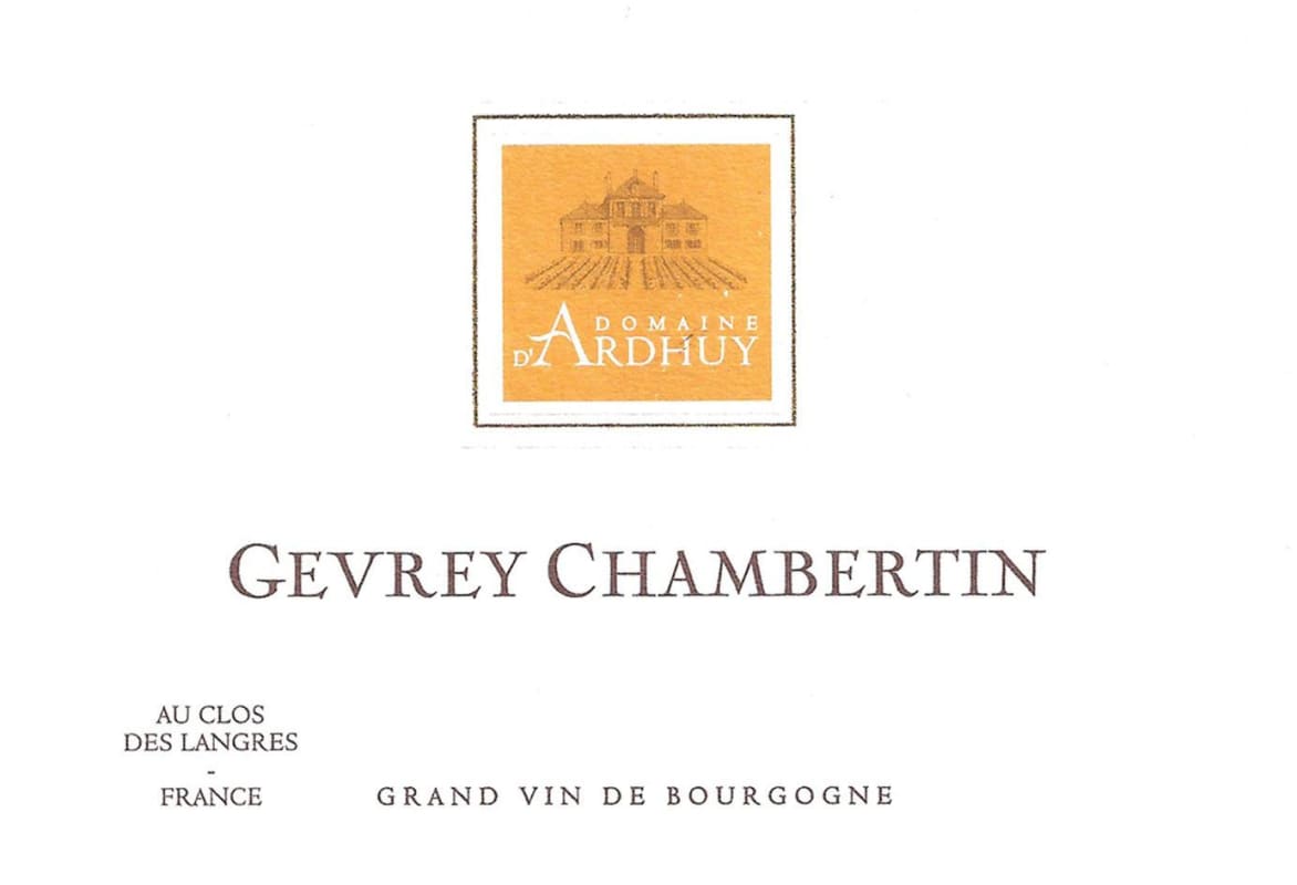Domaine d'Ardhuy Gevrey Chambertin 2014 Front Label