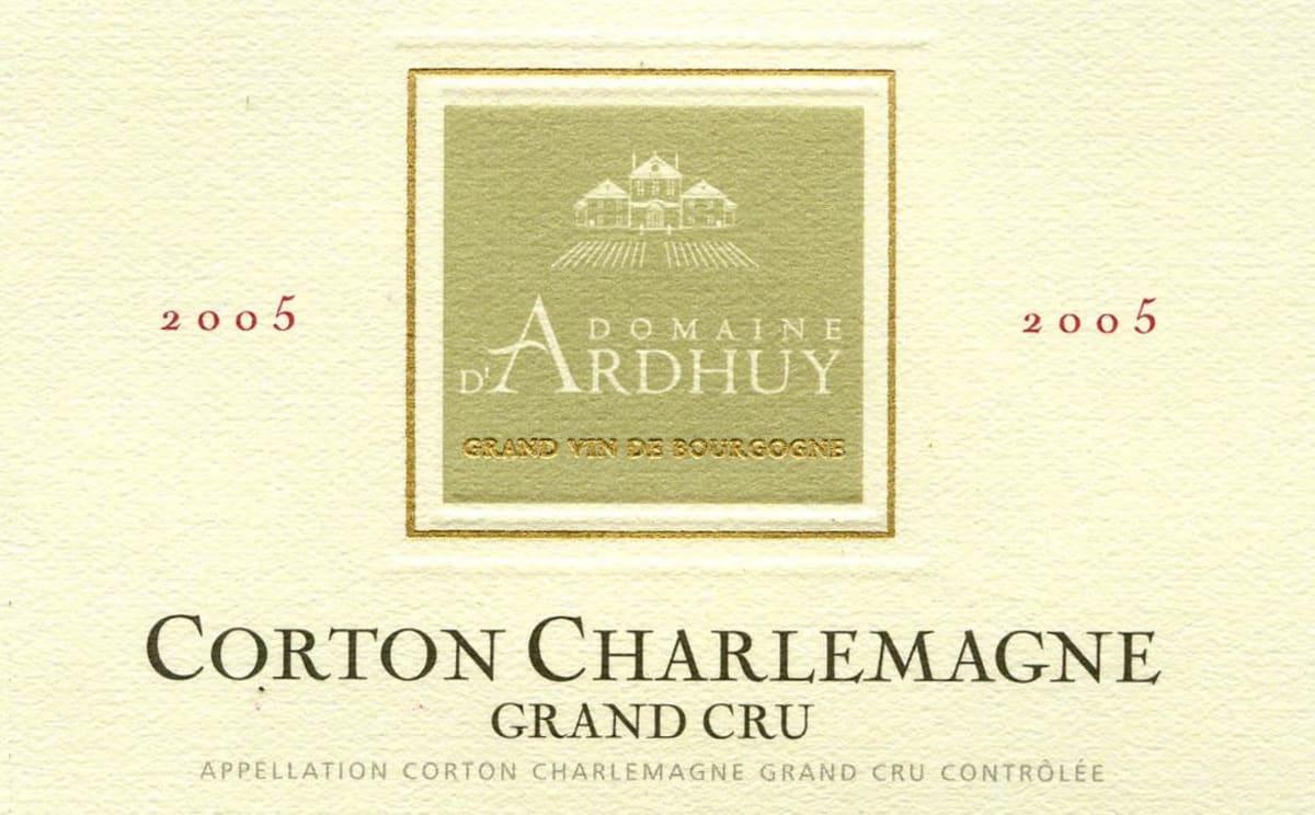 Domaine d'Ardhuy Corton Charlemagne Grand Cru 2005 Front Label