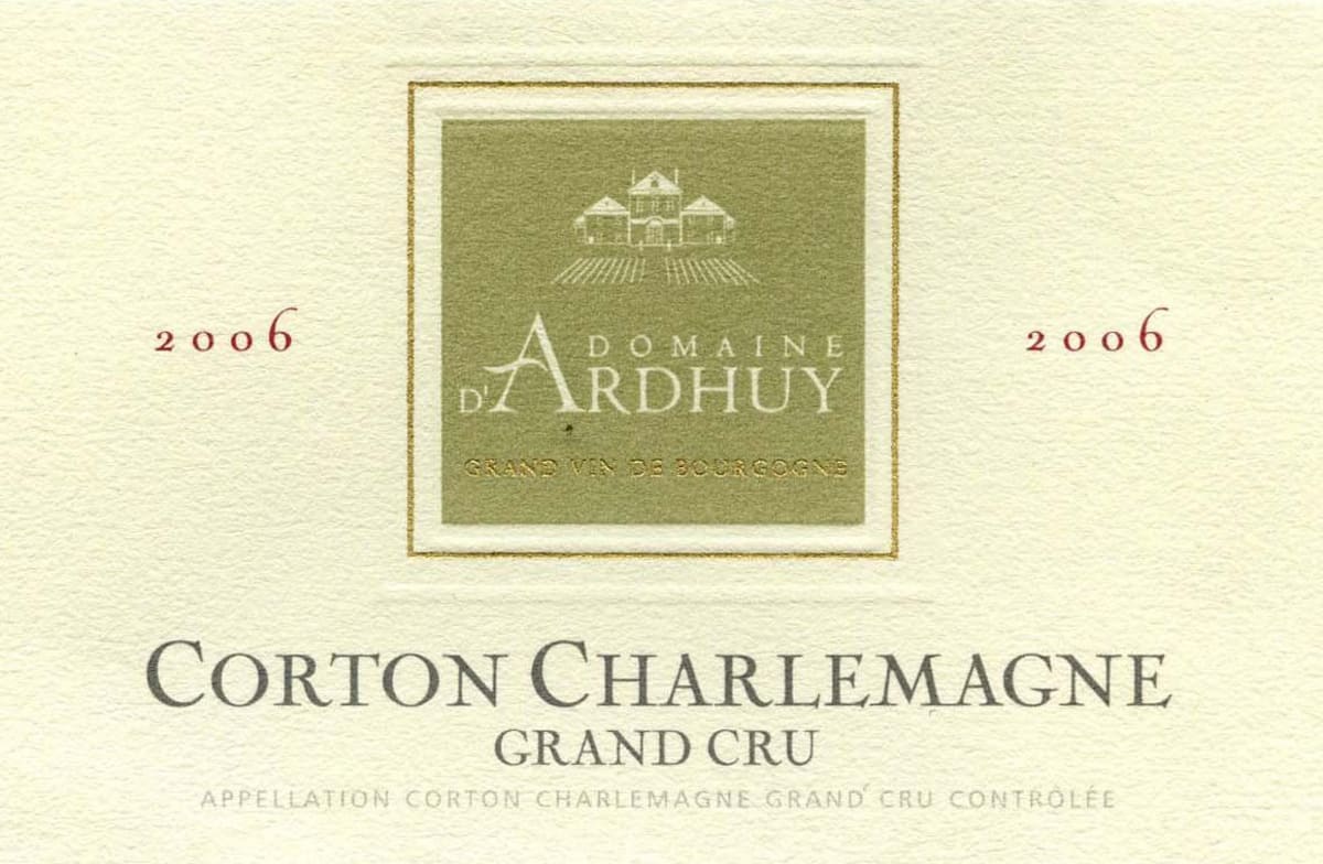 Domaine d'Ardhuy Corton Charlemagne Grand Cru 2006 Front Label