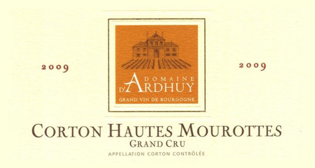 Domaine d'Ardhuy Corton Hautes Mourottes Grand Cru 2009 Front Label