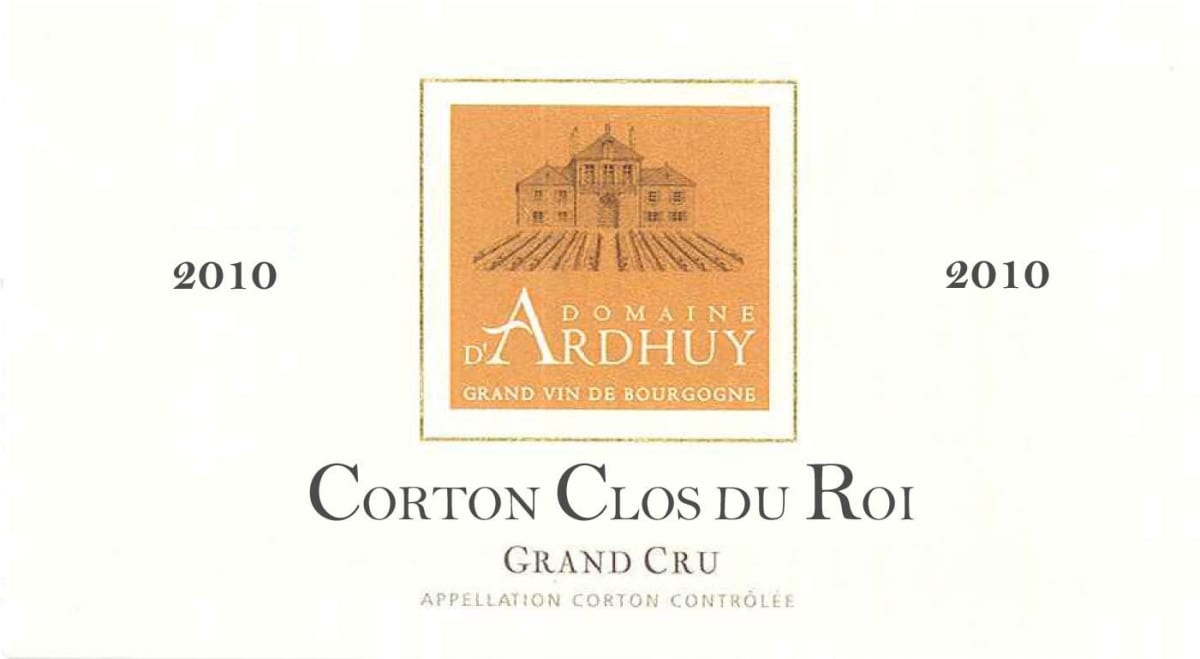 Domaine d'Ardhuy Corton Clos du Roi Grand Cru 2010 Front Label