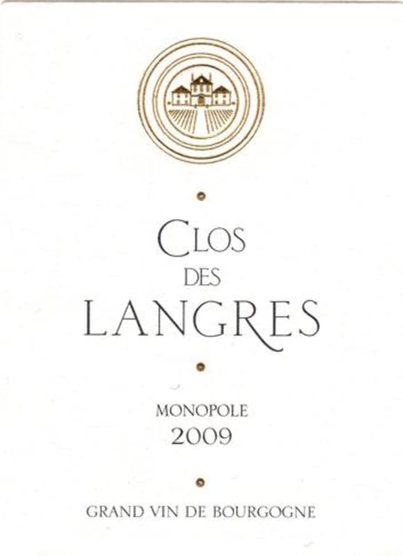 Domaine d'Ardhuy Clos des Langres Monopole 2009 Front Label