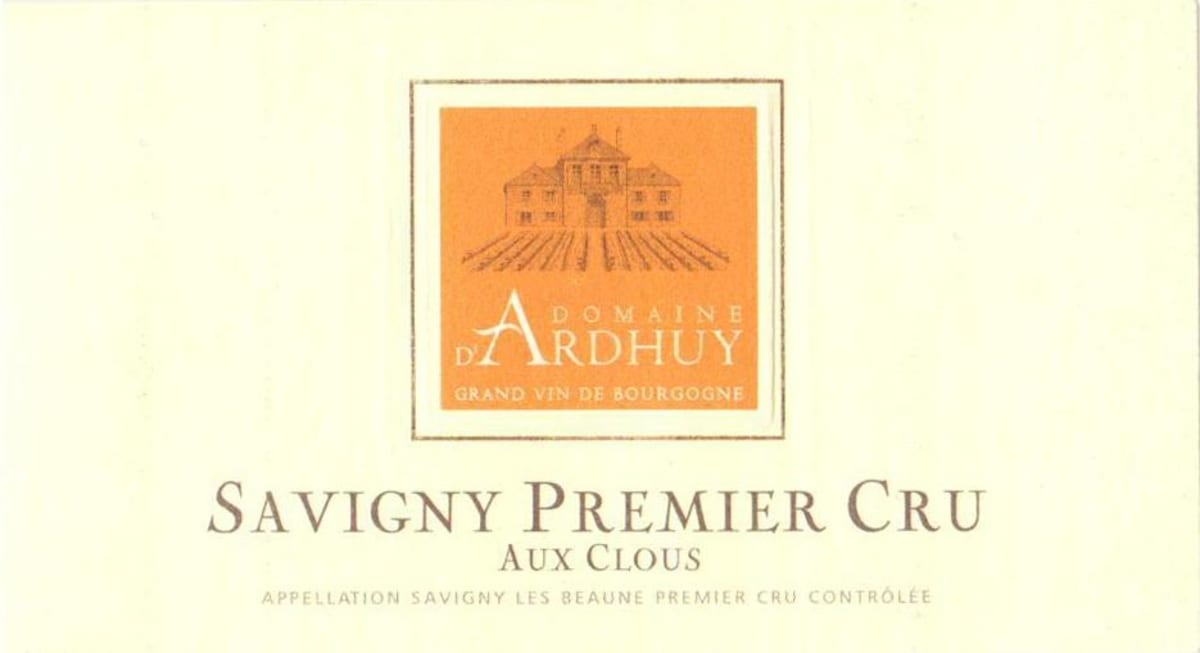 Domaine d'Ardhuy Savigny Les Beaune Aux Clous Premier Cru 2010 Front Label