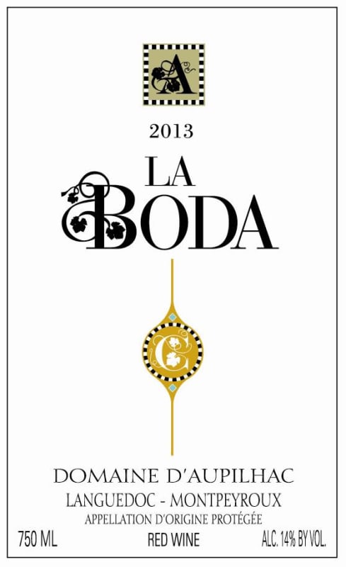 Domaine d'Aupilhac Montpeyroux La Boda 2013 Front Label