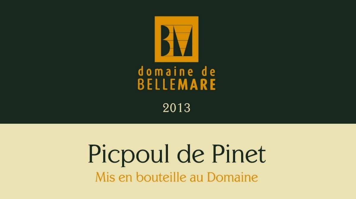 Domaine de Belle Mare Picpoul de Pinet 2013 Front Label