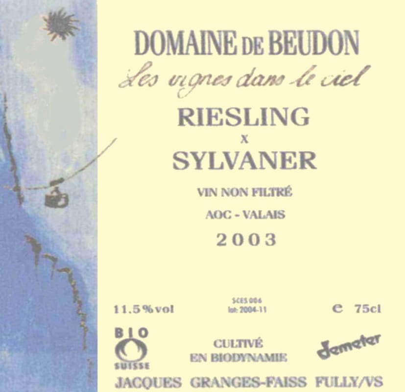 Domaine de Beudon Riesling Sylvaner 2003 Front Label