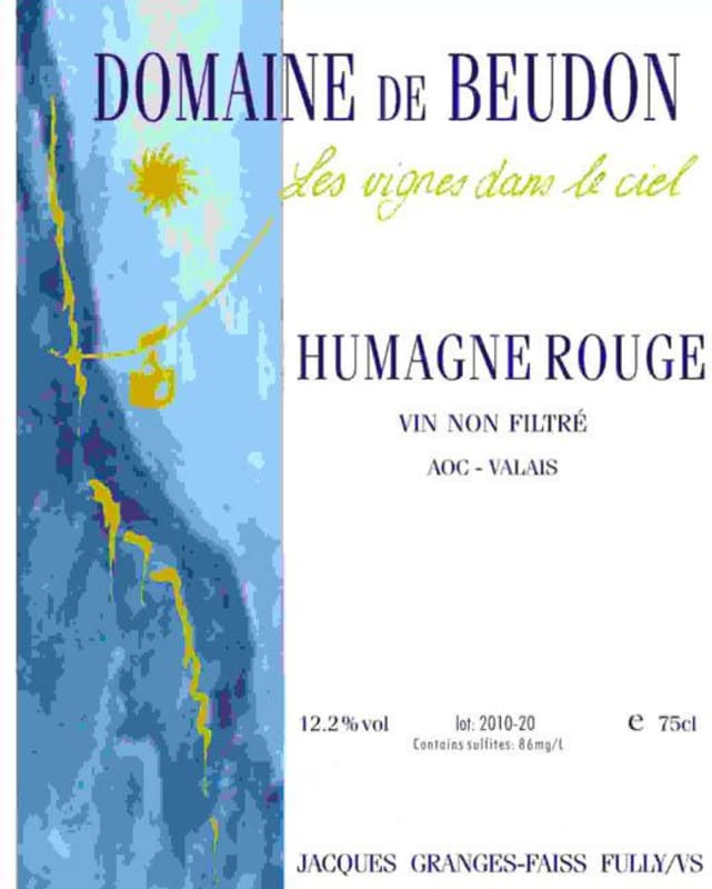 Domaine de Beudon Humagne Rouge 2012 Front Label