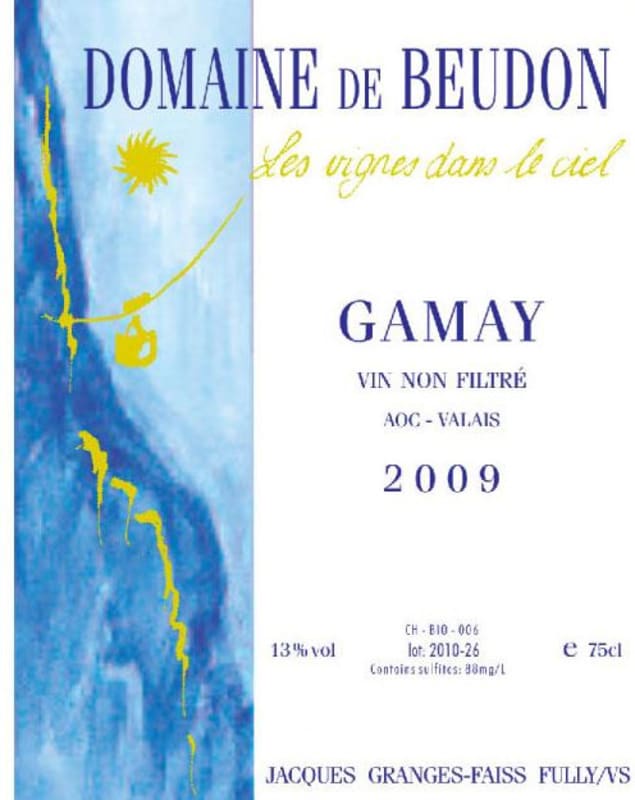Domaine de Beudon Gamay 2009 Front Label
