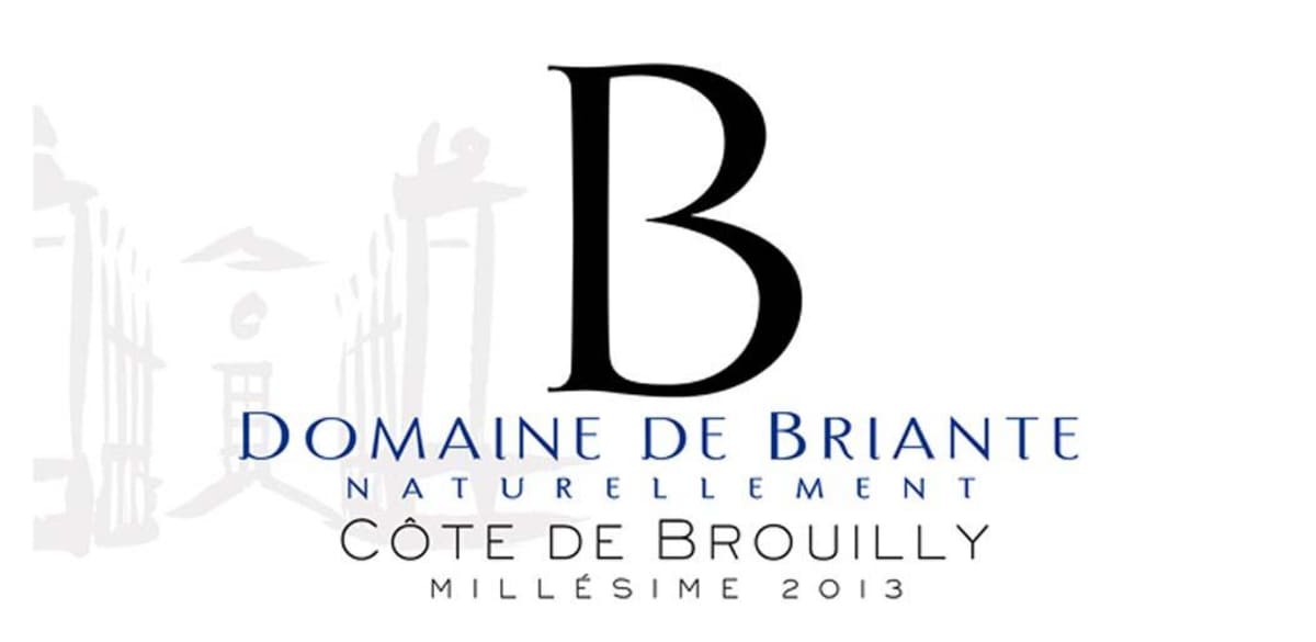 Domaine de Briante Cote de Brouilly 2013 Front Label